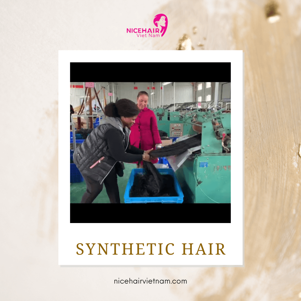 Synthetic hair produced for extensions