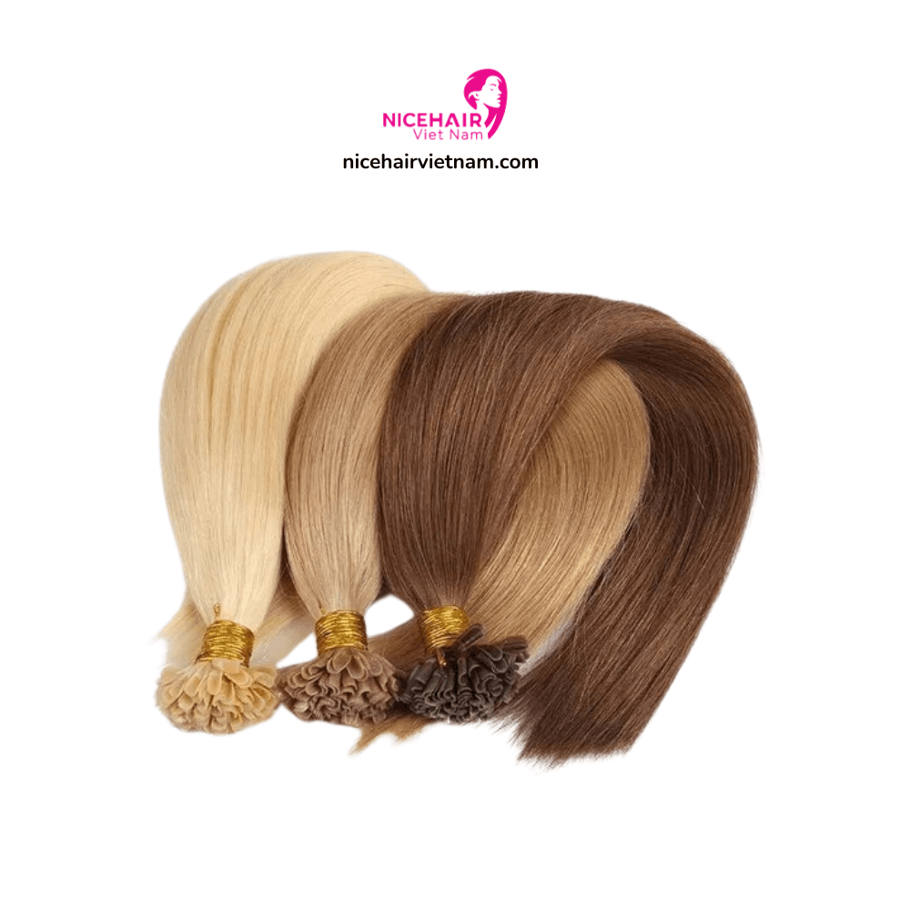 U-tip human hair extensions in different colors
