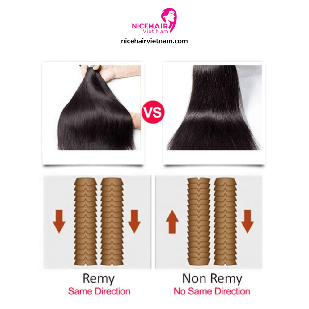 Compare Vietnamese remy hair with non-remy hair