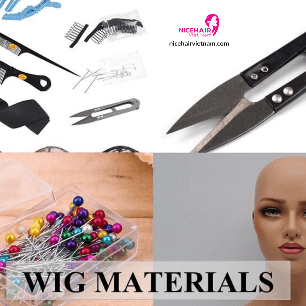Tools and materials to make wig